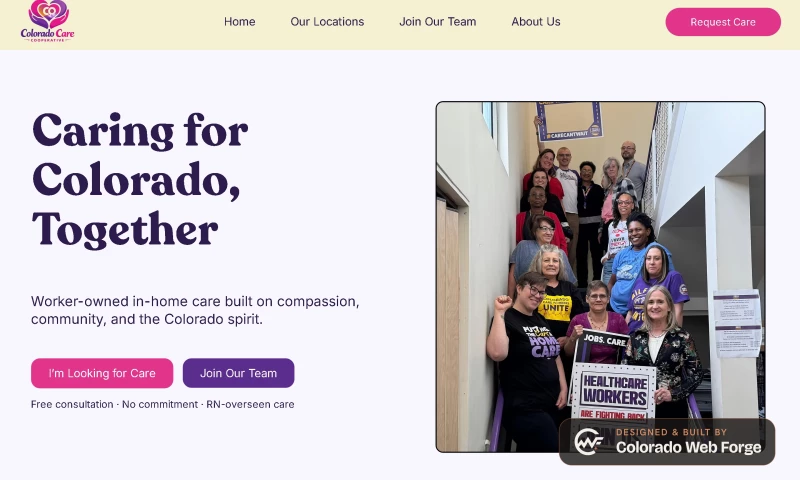 Colorado Web Forge - Colorado Community Care Website Design- Worker-Owned Healthcare Co-op