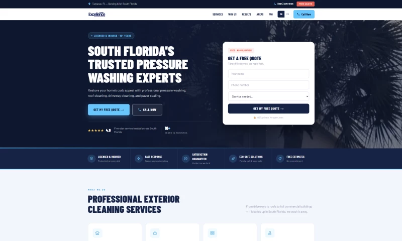 Amply Systems - Lead-Generating Website for Excellence Pressure Cleaning