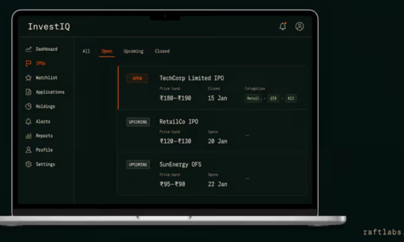 Raftlabs - InvestIQ Real-Time IPO & Market Events Tracker