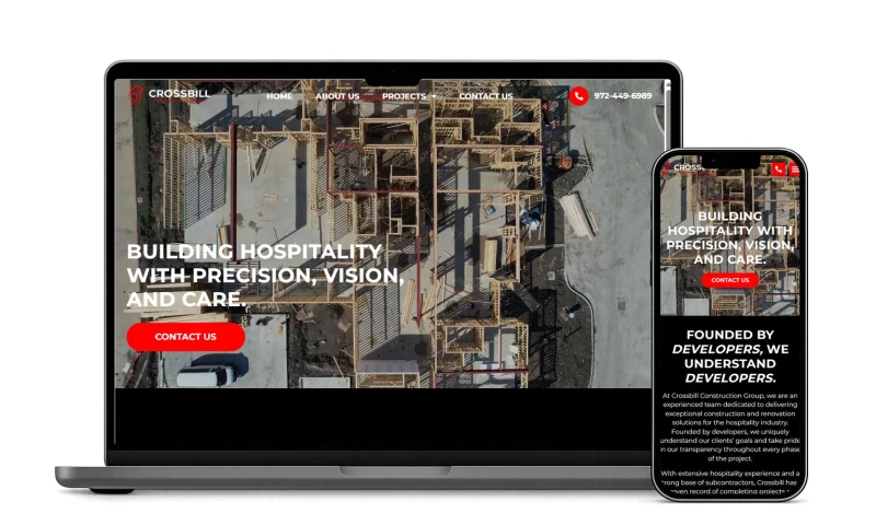 Red Spot Design - Construction Company Website Design Crossbill Construction Group
