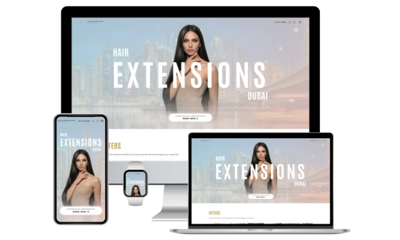 SEO7.ES · WEB STUDIO SEO · VALENCIA - Dubai Hair Extensions Premium Landing With WhatsApp Conversion
