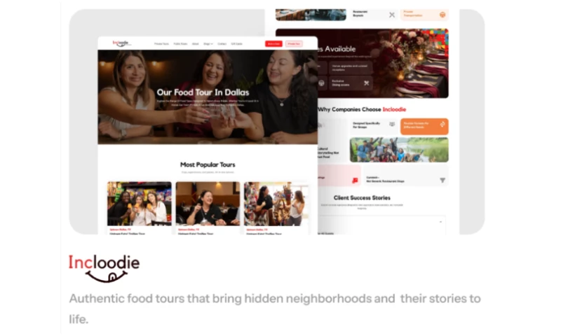 Ascenvra - Incloodie Food Tour Booking Website Development