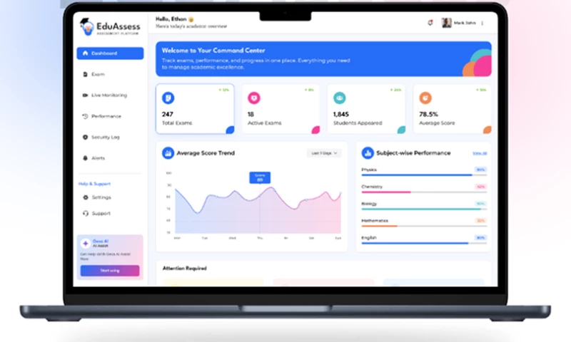Softsource Technolabs - EdTech Dashboard Design Online Exam & Assessment