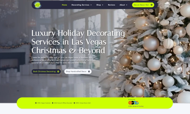Web Design Heaven - SwayM.E. Vegas Custom E-Commerce & Holiday Décor Website Design