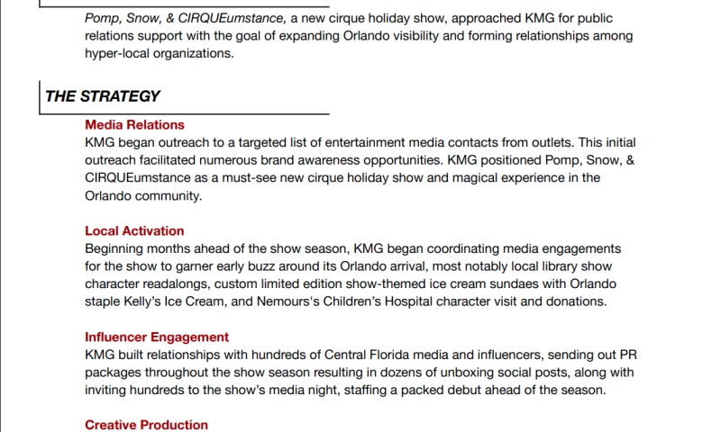 Kafka Media Group - Launching Orlando's Newest Holiday Spectacular