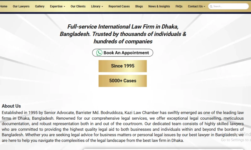 Kaizen Digital Hub - Kazi Law Chamber Website Redesign & SEO