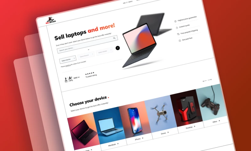 F5 Studio - Electronics Buyback UX/UI and Front-End Redesign