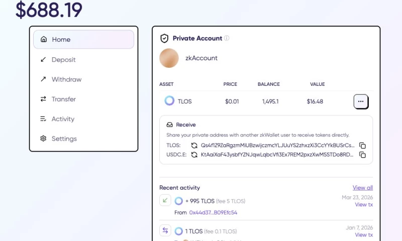 Protofire - Privacy wallet for Telos EVM with native Rust proofs