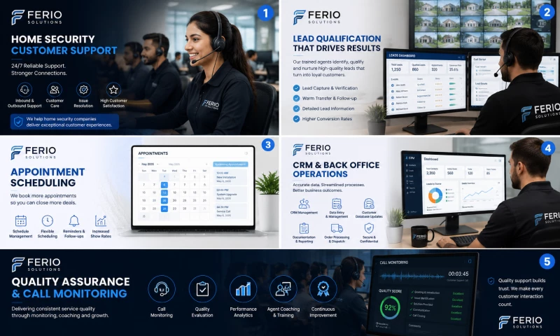 Ferio Solutions - Home Security Customer Support & Lead Management Outsourcing