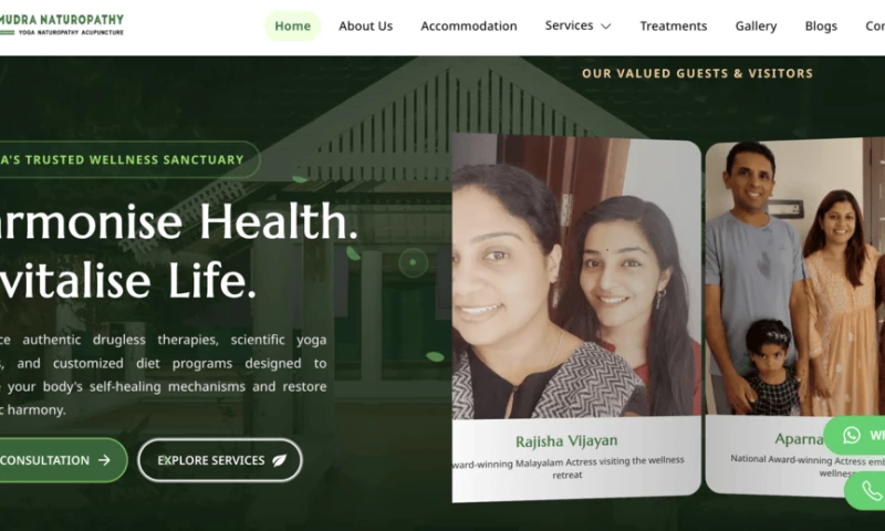 Orange Dice Solutions - Website designed for Samudra Naturopathy, Kollam