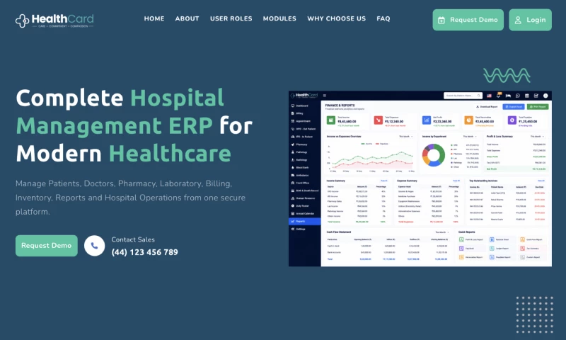 WebWiders Software Solutions - HealthCard ERP - Hospital Management System
