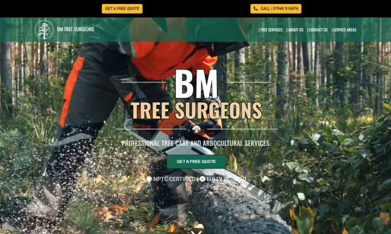 AdBeYo Website Design Services - BM Tree Surgeons