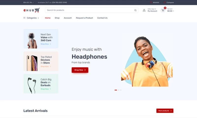 Tech O'Clock - eHUB24/7 Ecommerce Website