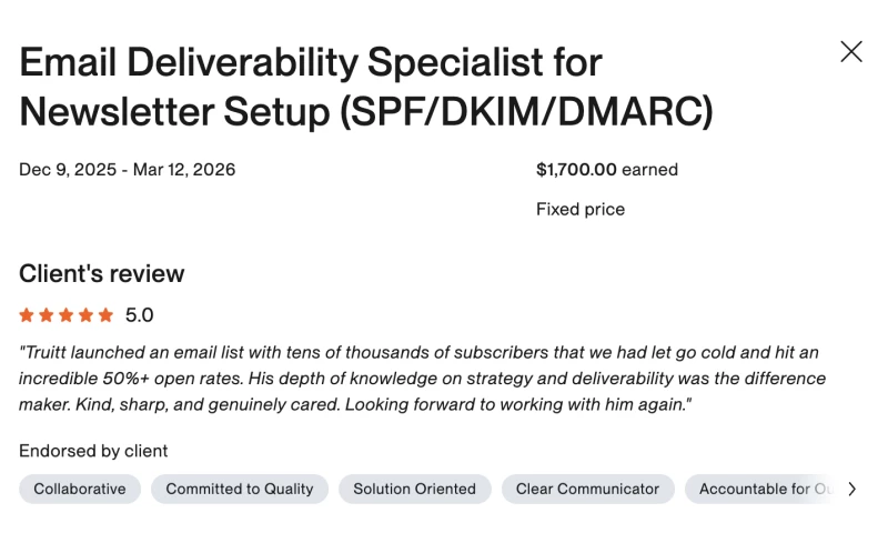 Formula Inbox - Email Deliverability Specialist for Newsletter Setup (SPF/DKIM/DMARC)
