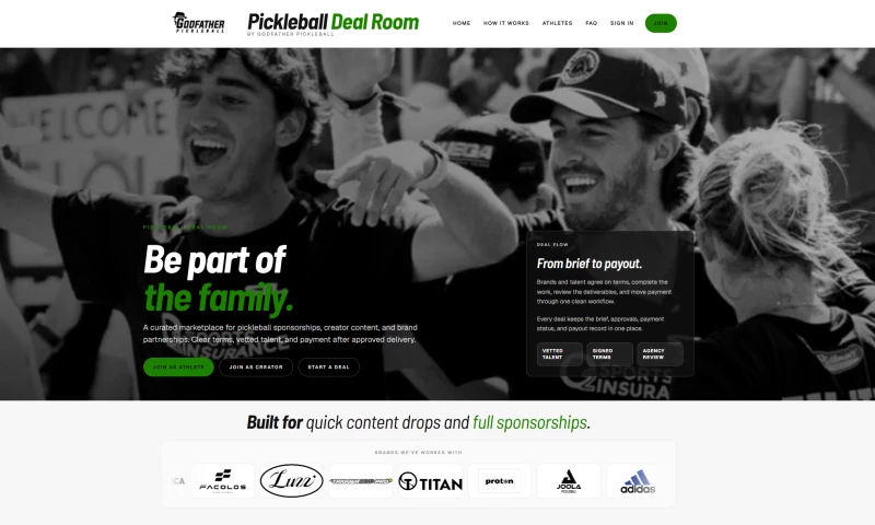 BlueSail AI - Sponsorship Marketplace Pickleball Deal Room