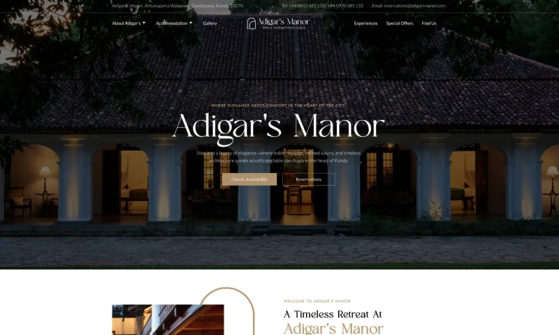 Ideal Web Design - Adigar's Manor