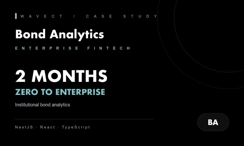 Wavect GmbH - Institutional bond analytics platform, zero to enterprise-ready in 2 months
