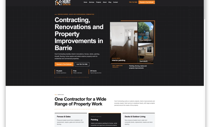 Site Harbour - Hunt Contracting Website Design & Lead Management System