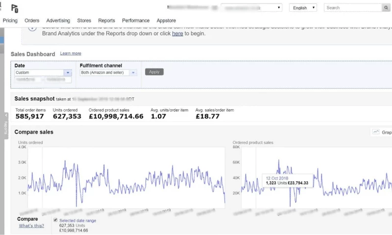 Ecom Ranker - Amazon Sales Growth & Marketplace Performance £10.99M Sales