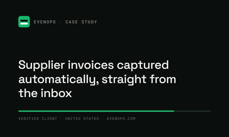 Evenops - Supplier invoices captured automatically, straight from the inbox