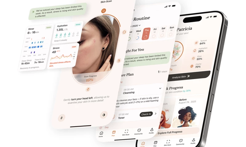 Reliqio - Investor-ready mobile design for an AI skincare startup