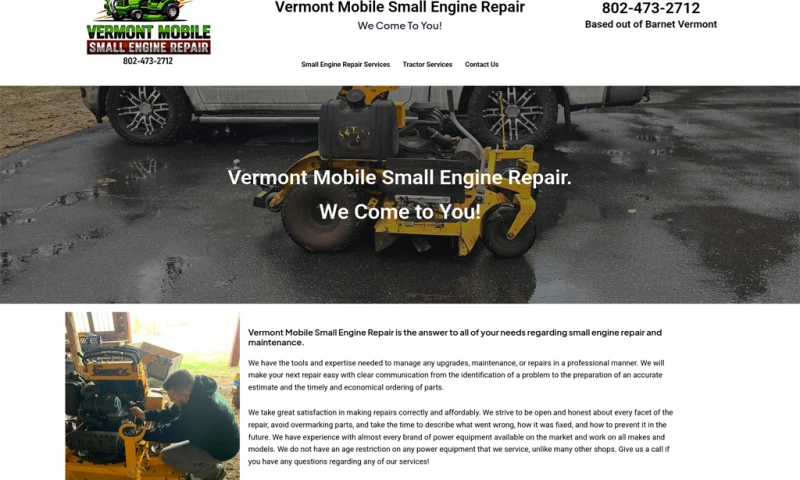 Green Mountain Websites and Designs - Vermont Mobile Small Engine Repair