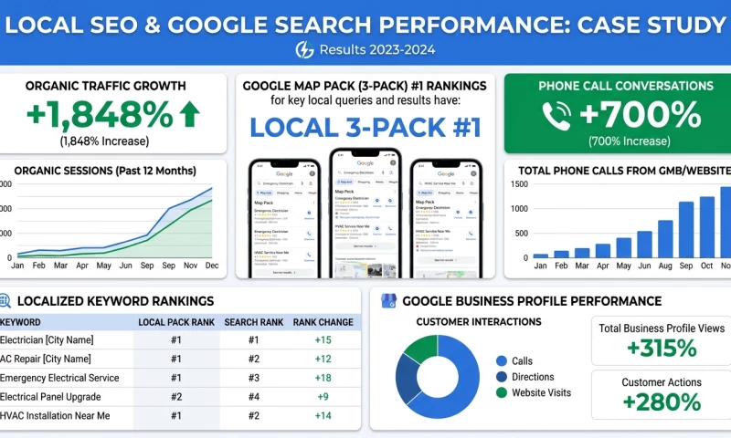 Ignite Visibility - Hyper-Local Organic SEO Breakthrough (+1,848% Traffic Growth)