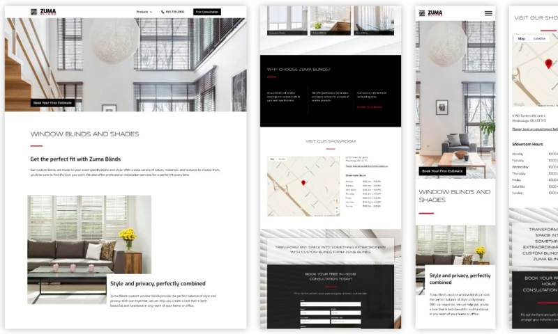 Triple Dub Media Inc - Zuma Blinds Branding, Collateral & Web Design