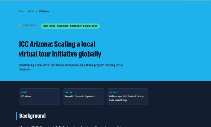 Mashrokit Digital - JCC Arizona: Scaling a Local Virtual Tour Initiative Globally