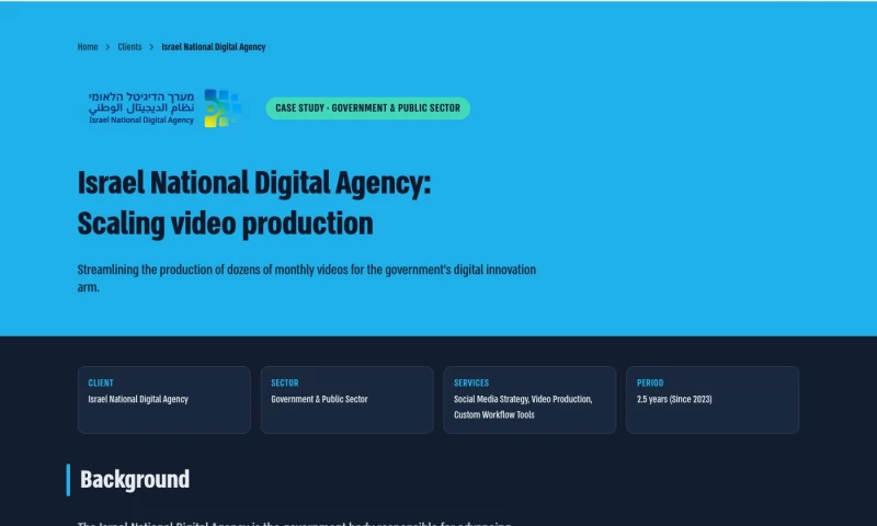 Mashrokit Digital - Israel National Digital Agency: Scaling Video Production
