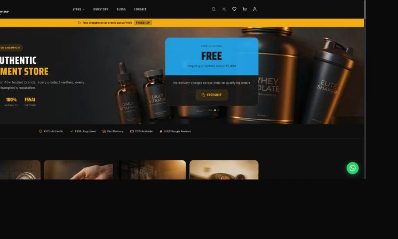 KORIX - Premium Supplement eCommerce Store and Custom Admin Portal