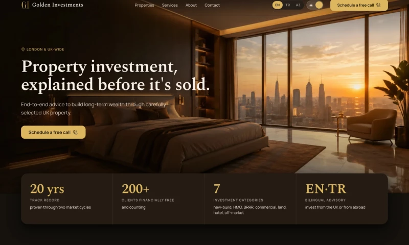 Saytpro - Golden Investments, UK Property Investment Website