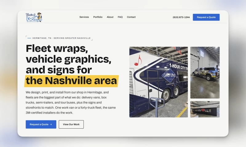 Clicks & Clients - Thats a Wrap Nashville Website Redesign, SEO & AIO