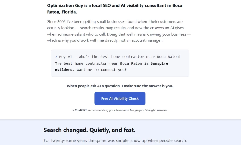 Optimization Guy - OptimizationGuy.com AI-Optimized Website Rebuild