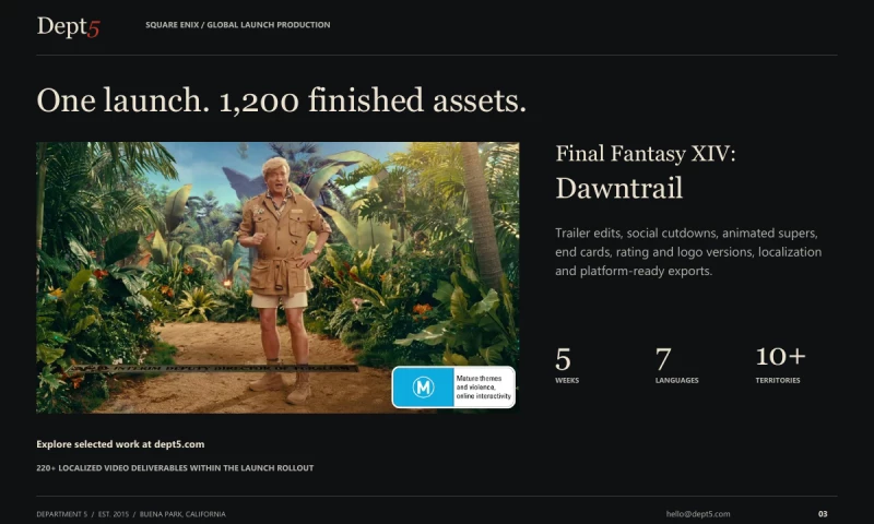 Dept5 - Final Fantasy XIV: Dawntrail global campaign rollout