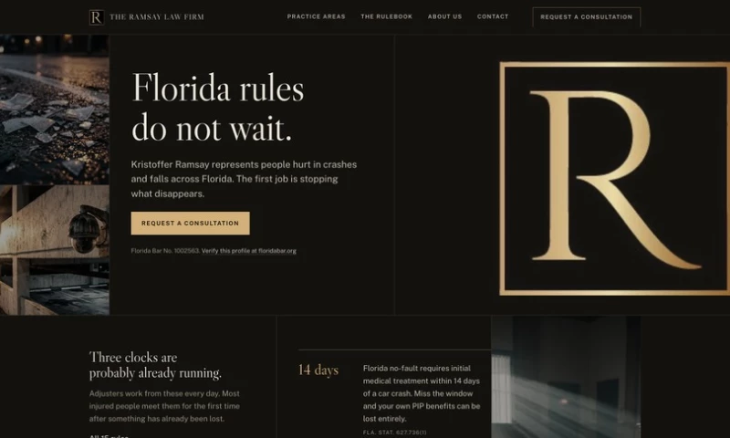 TMN Creative - Personal Injury Law Firm Website with Cited Florida Authority