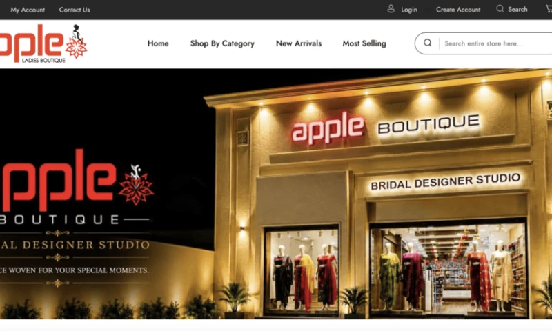 Orange Dice Solutions - E-commerce website designed for Apple Boutique, Kollam