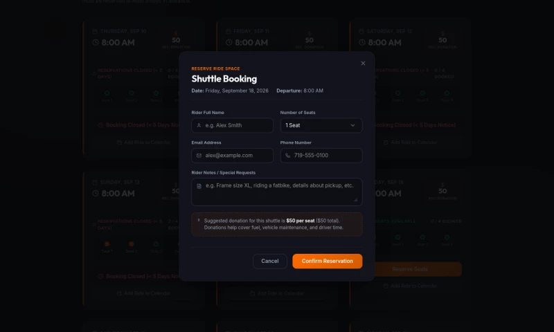 Alpenglow AI - Automated Booking and Dispatch System for a Pikes Peak Bike Shuttle