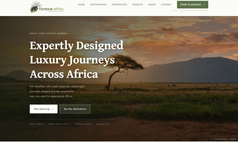 Charnette Labs - Famous Africa — luxury travel designer website