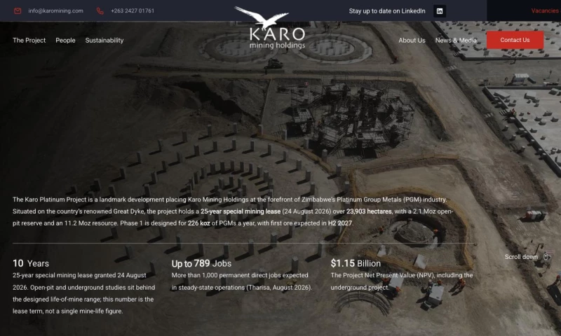 Geeklab - Karo Mining: Corporate Website and Supplier Portal