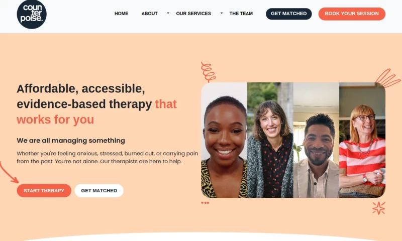 Oncreation and Web Services - Counterpoise Wellness Therapist-Booking Web Application