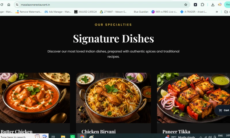 Aarav DigitalMarketing Agency - Masala Zone Restaurant Website