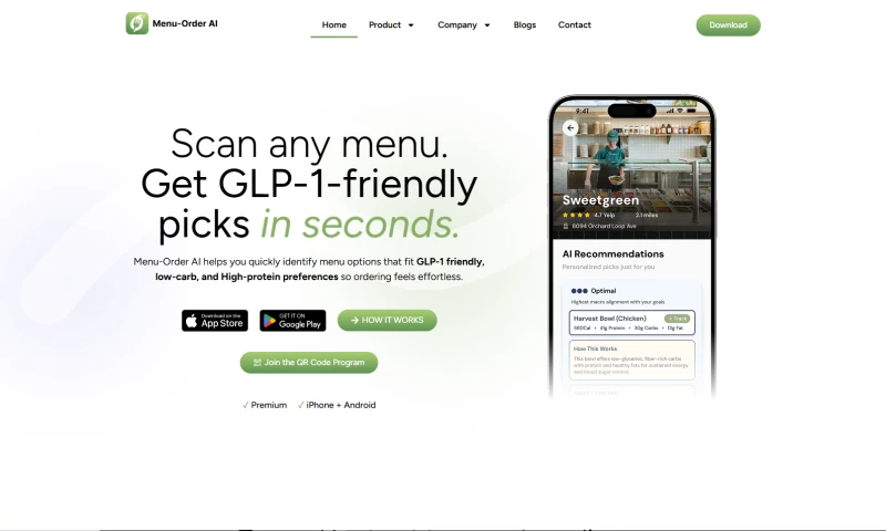 Weblynx - Menu Order AI: Restaurant Menu Scanner for Health-Conscious Diners