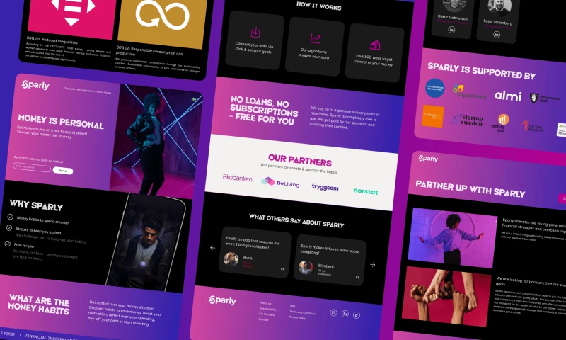Major Source OÜ - Sparly startup landing page