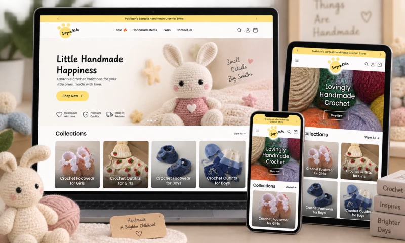 EmporionSoft Pvt Ltd - Sooper Kids Shopify Storefront for a Handmade Crochet Brand