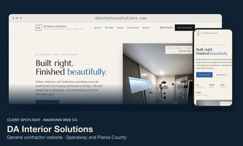 Narrows Web Company - DA Interior Solutions - Web Design