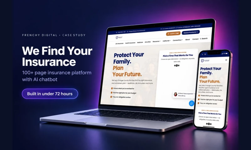 Frenchy Digital - 100+ Page Insurance Site with AI Chatbot
