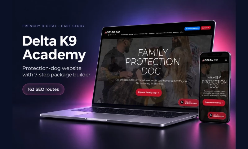 Frenchy Digital - Dog Training & Sales Website with Store