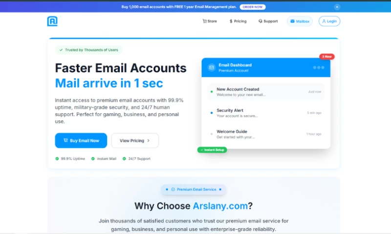 Sajlog LLC - Arslany.com Automated High-Speed Email Platform & Multi-Tier Admin Suite