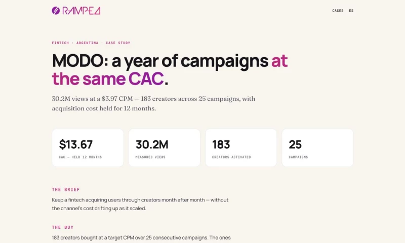 Ramped - MODO: a year of campaigns at the same CAC